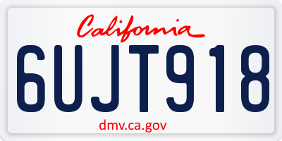 CA license plate 6UJT918
