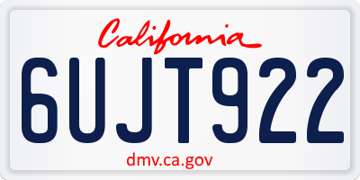 CA license plate 6UJT922