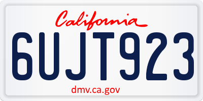 CA license plate 6UJT923