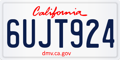 CA license plate 6UJT924