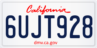 CA license plate 6UJT928