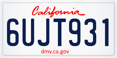 CA license plate 6UJT931