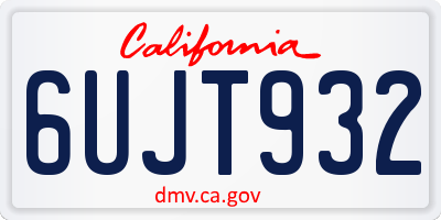 CA license plate 6UJT932