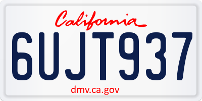 CA license plate 6UJT937