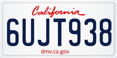 CA license plate 6UJT938