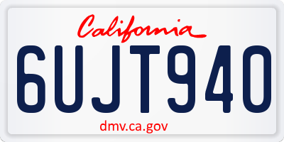 CA license plate 6UJT940