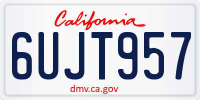 CA license plate 6UJT957