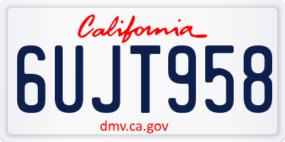 CA license plate 6UJT958