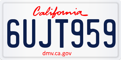 CA license plate 6UJT959