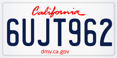 CA license plate 6UJT962