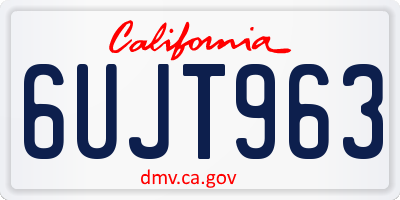 CA license plate 6UJT963