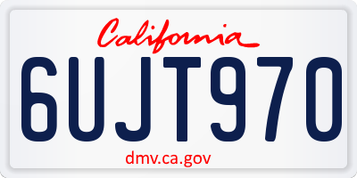 CA license plate 6UJT970
