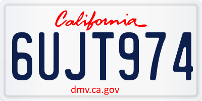 CA license plate 6UJT974