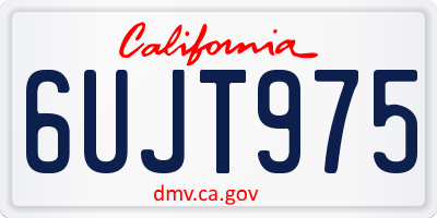 CA license plate 6UJT975