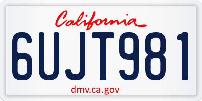 CA license plate 6UJT981
