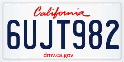 CA license plate 6UJT982