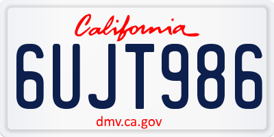 CA license plate 6UJT986