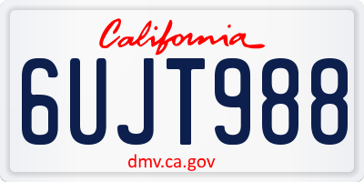 CA license plate 6UJT988