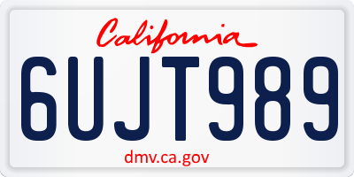 CA license plate 6UJT989