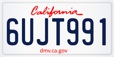 CA license plate 6UJT991