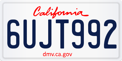CA license plate 6UJT992