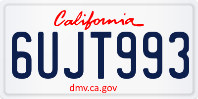 CA license plate 6UJT993