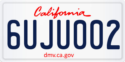 CA license plate 6UJU002