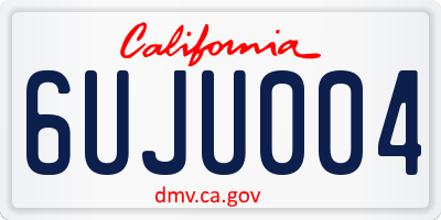 CA license plate 6UJU004