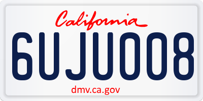 CA license plate 6UJU008