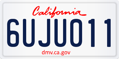 CA license plate 6UJU011