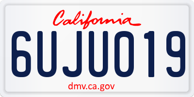 CA license plate 6UJU019