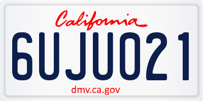 CA license plate 6UJU021