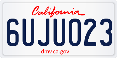CA license plate 6UJU023