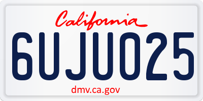 CA license plate 6UJU025