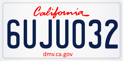CA license plate 6UJU032