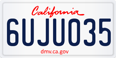 CA license plate 6UJU035