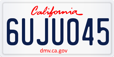 CA license plate 6UJU045