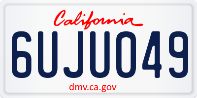 CA license plate 6UJU049