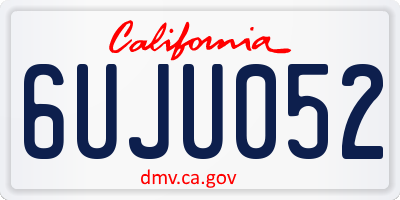 CA license plate 6UJU052