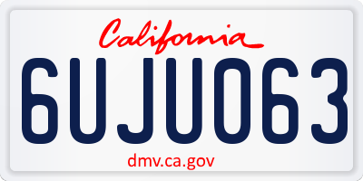 CA license plate 6UJU063