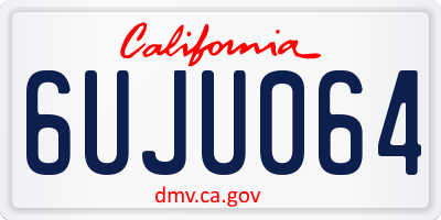 CA license plate 6UJU064