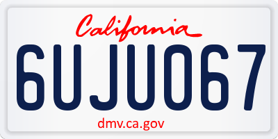 CA license plate 6UJU067