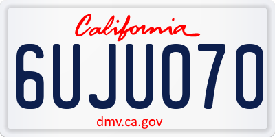 CA license plate 6UJU070