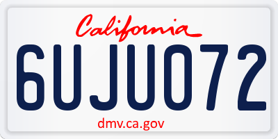 CA license plate 6UJU072