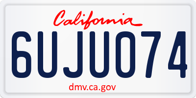 CA license plate 6UJU074