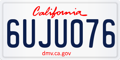 CA license plate 6UJU076