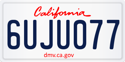 CA license plate 6UJU077
