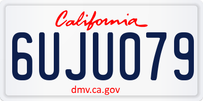 CA license plate 6UJU079