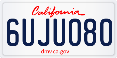 CA license plate 6UJU080
