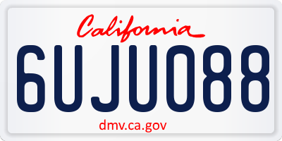 CA license plate 6UJU088